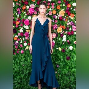 Yumi Kim Deep Green Ruffle Maxi Dress